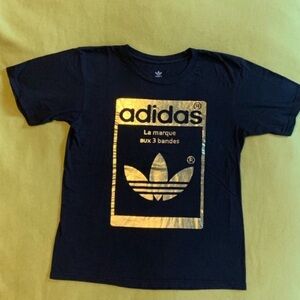 Adidas Black Gold Logo Short Sleeve T-shirt